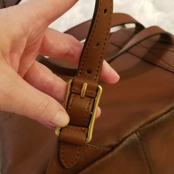 FRYE Olivia Genuine Leather Backpack Cognac Color - Picture 5 of 8